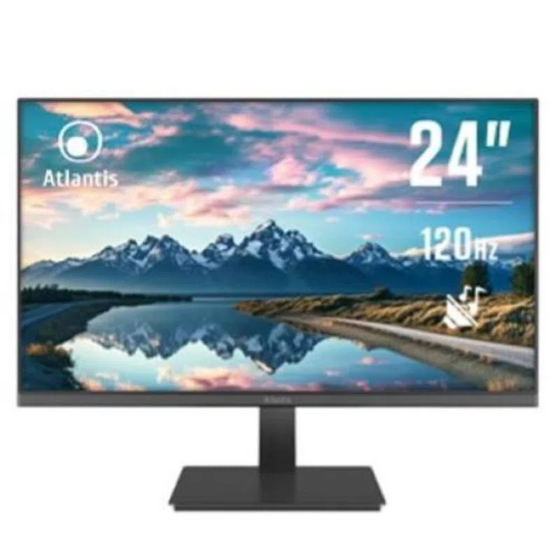 Monitor atlantis led 23,8 wide a05-he24vf-vhm va 120hz 1920x1080 5ms 280cd/mÂ² 4.000:1 vesa 2x2w mm vga hdmi black