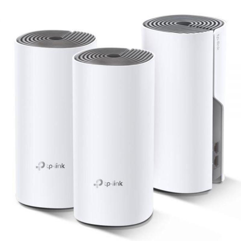 Tp-link deco e4 wifi mesh system ac1200 dual band 2 porte ethernet 100 mbp/s modalita router e access point parental control 3 pezzi bianco
