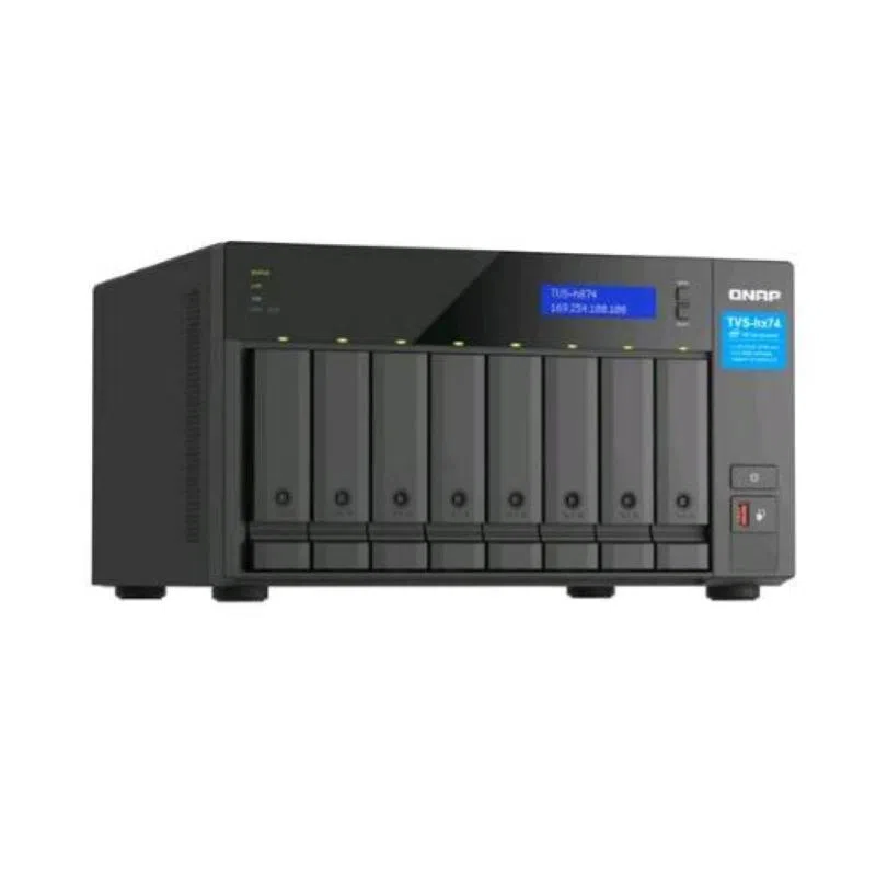 Qnap tvs-h874 nas chassis tower intel i5-12400 2.5ghz ram 32gb-8 bay hdd/ssd 2.5/3.5-lan 10/100/1000/2500 mbps-colore nero — 2