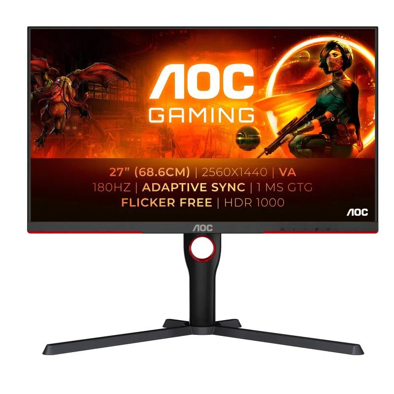 Aoc g3 27 led va 2k ultra hd hdr formato 16:9 contrasto 4.000:1 2xhdmi 1xdisplay port black — 2