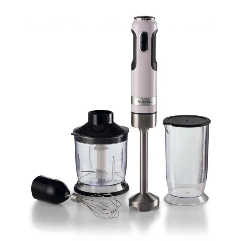 Ariete 602 moderna frullatore ad immersione in acciaio inox 1000 w 10 velocita` + turbo bicchiere 700 ml tritatutto e frusta con accessori bianco