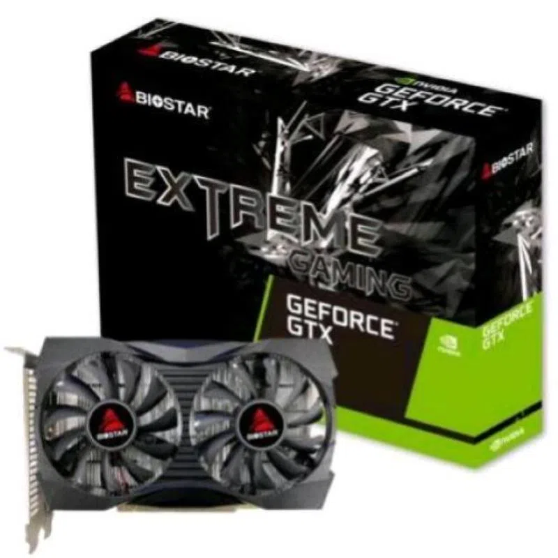 Biostar nvidia gtx1050-4gb atx 4gb gddr5 128 bit pcie 4.0 16x dual fan - 1 x dvi-d 1 x hdmi 1 x displayport