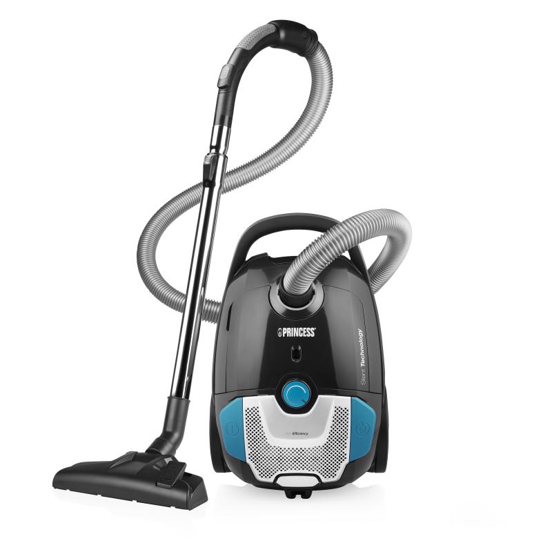 Princess 334990 silence aspirapolvere a traino con sacco ultra silenzioso 69db 700 w 3lt grigio