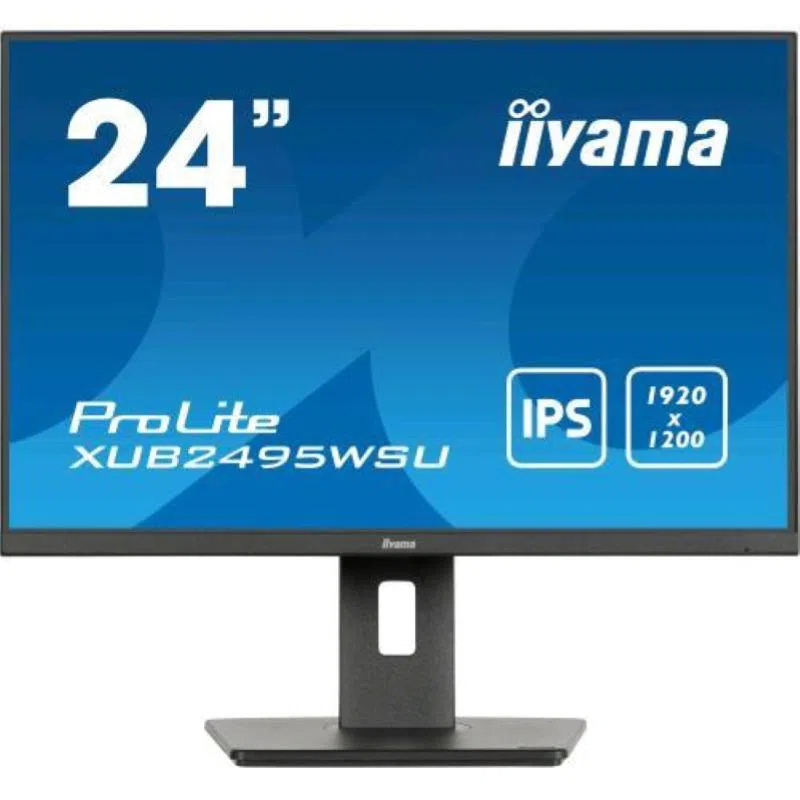 Iiyama prolite xub2495wsu-b7 24 led ips 4k ultra hd 1920 x 1200 300 cd/mq 1000:1 4ms altoparlanti hub usb hdmi displayport usb-c nero