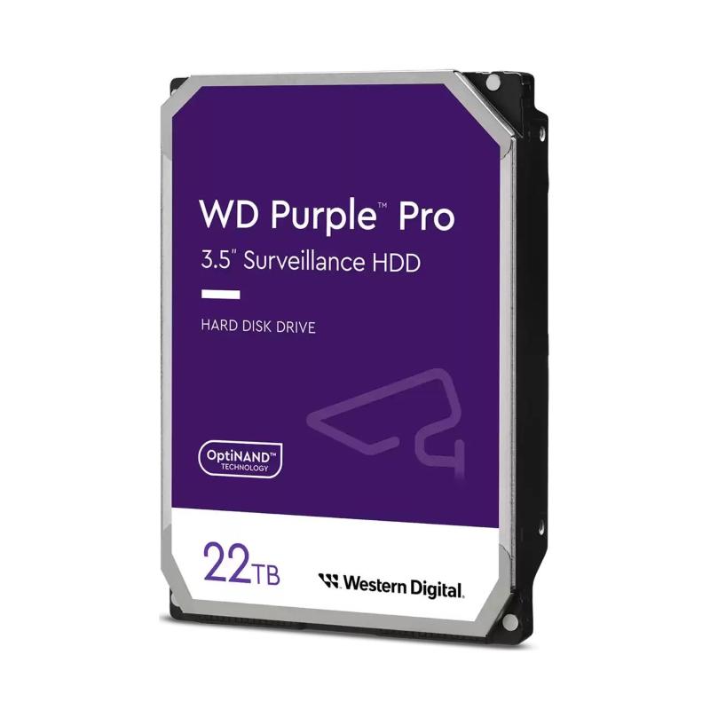 Western digital purple pro hdd interno 22.000gb interfaccia sata iii formato 3.5 7.200 rpm