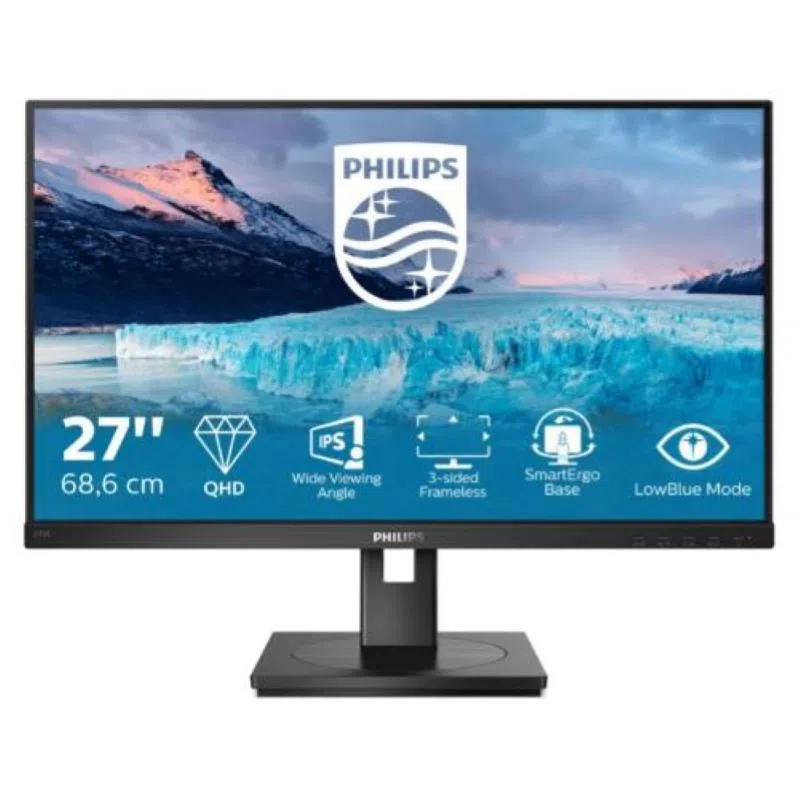 Philips monitor 27`` led ips s line 275s1ae - 00 2560x1440 2k ultra hd tempo di risposta 4 ms — 2