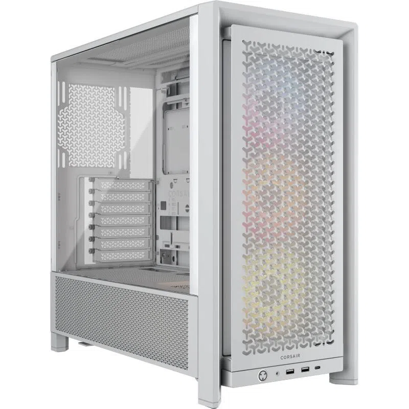 Corsair frame 4000d rs argb white midi tower vetro temperato no-power mini-itx/matx/atx/e-atx