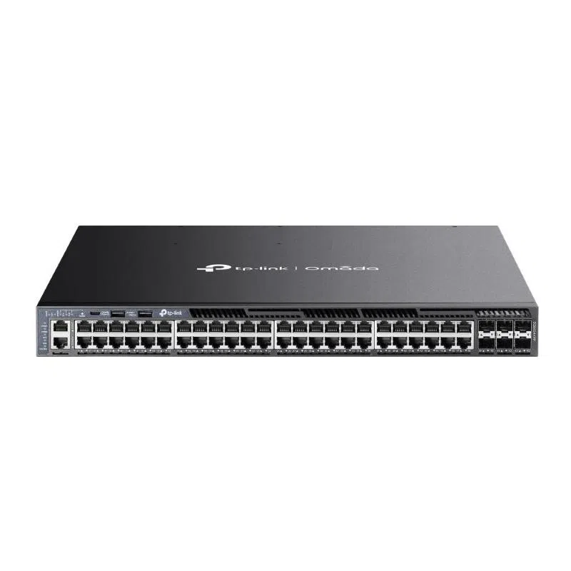 Omada 48-portgigabit stackable l3 managed poe+ switch with 6 10