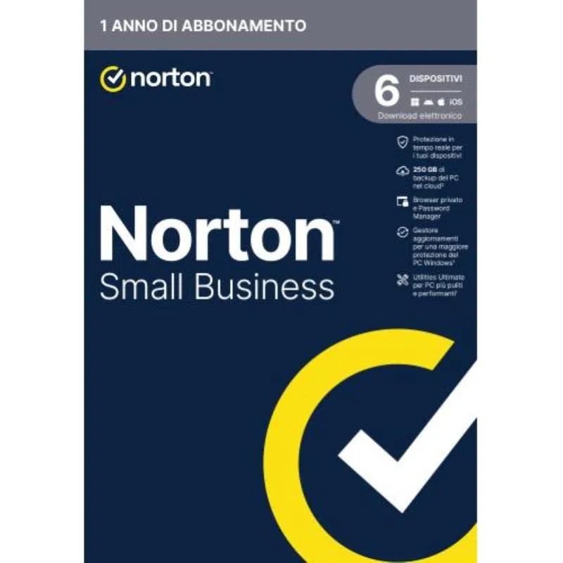Norton small business 250gb it 1 user 6 device 12 mesi box — 2