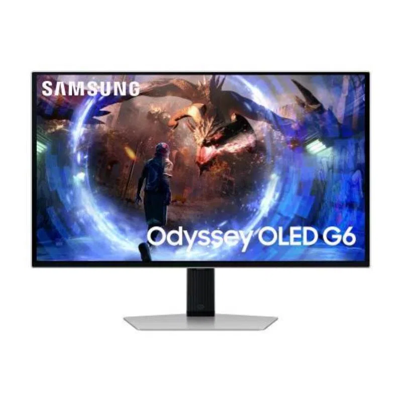 Samsung odyssey g6 oled monitor gaming 27 oled quad hd 2560 x 1440 16:9 250 cd/mq 0.03ms 360hz contrasato 1000000:1 hdr freesync premium pro hub usb 3.2 gen1 2 x hdmi 1 x displayport