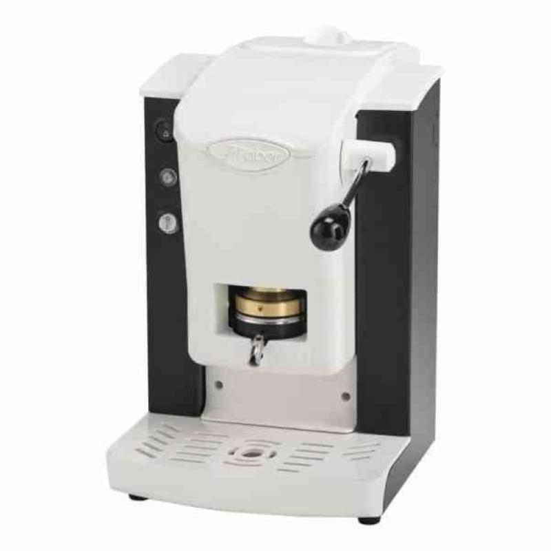 Macchina da caffe` a cialde slot plast bianco ottone telaio nero