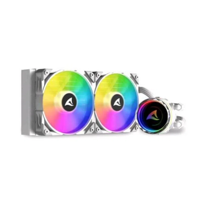 Sharkoon s80 argb dissipatore a liquido all-in -one per cpu intel amd 2xventole pwm rgb radiatore da 240mm bianco — 2