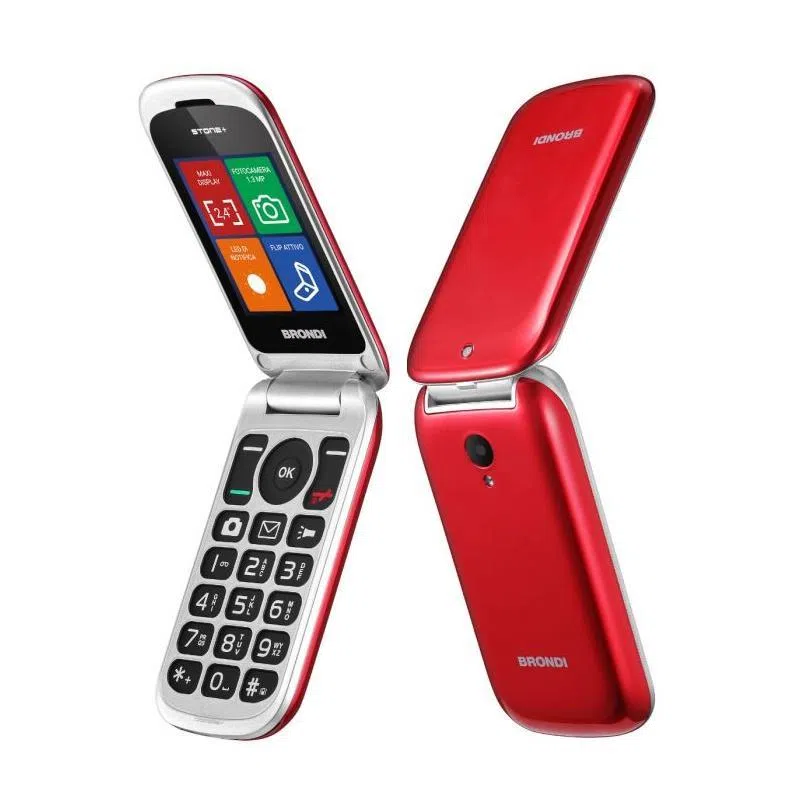 Brondi stone apertura a conchiglia e flip attivo dual sim 2.4`` rosso