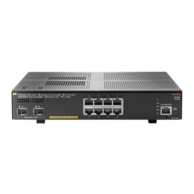 Hp Aruba 2930f 8g poe+ 2sfp+ gestito l3 gigabit ethernet (10/100/1000) supporto power over ethernet (poe) 1u grigio