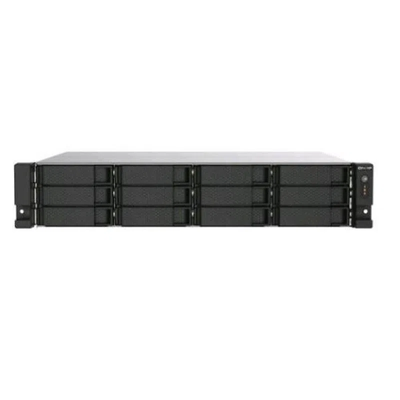 Qnap ts-1273au-rp-8g nas chassis rack 2u amd ryzen embedded v1500b 2.2ghz ram 8gb-12bay hdd/ssd 2.5/3.5-2xrj-45 black