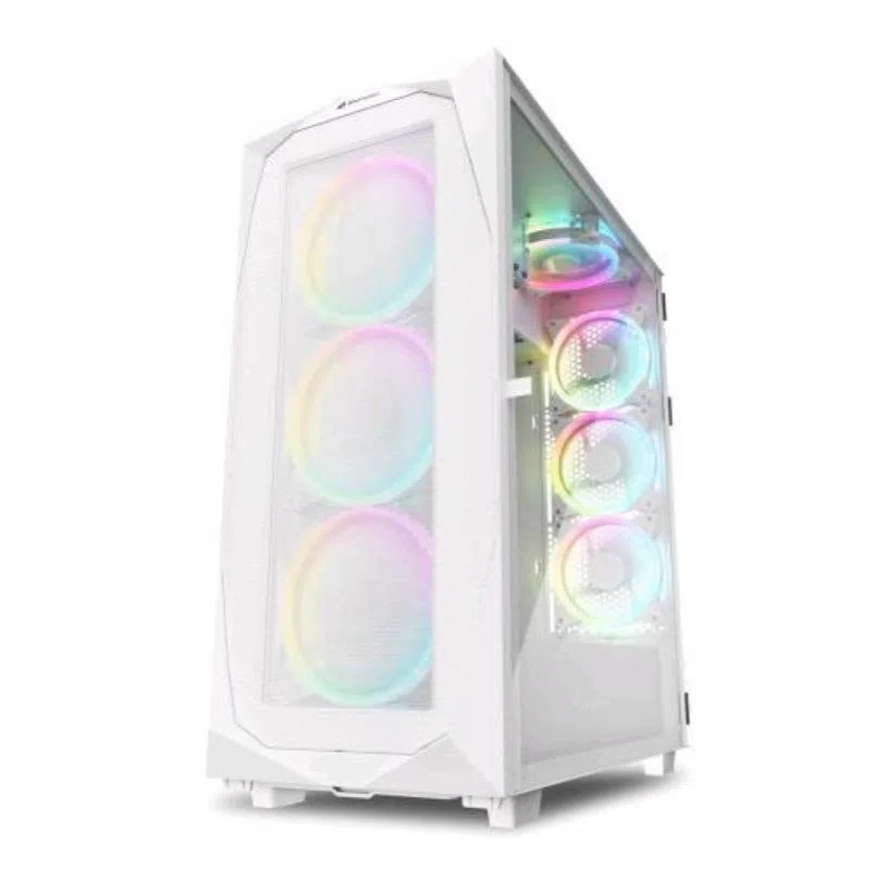 Sharkoon case rev300 full-tower side glass white — 2