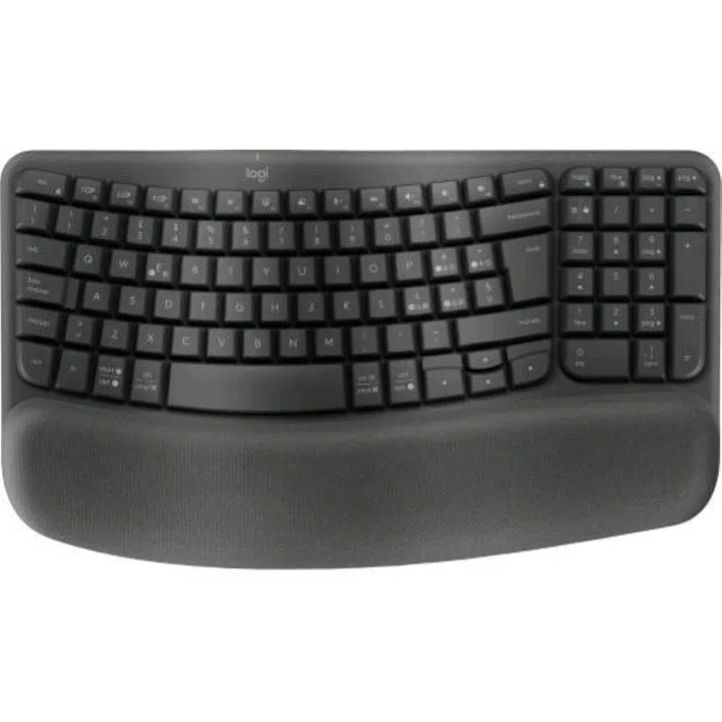 Logitech wave keys tastiera rf 2.4ghz senza fili + bluetooth qwerty italiano grafite