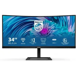 Philips e line 346e2cuae 34 led curvo gaming ultra wide quad hd 100hz 3000:1 hdmi displayport usb-c 3440 x 1440