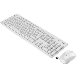 Logitech mk295 silent wireless combo tastiera mouse incluso rf wireless azerty francese bianco