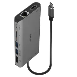 Lindy dst-mini xt, mini docking station per laptopusb-c con supporto 4k su singolo display o fhd su