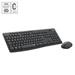 Logitech mk295 silent wireless combo tastiera mouse incluso rf wireless qwertz svizzere grafite