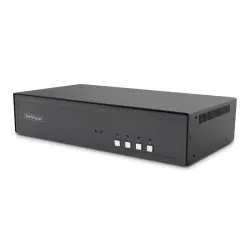 Startech.com switch kvm sicuro a 4 porte per doppio monitor, hdmi o displayport, 4k 60hz, niap 4.0 desktop kvm, alloggiamento