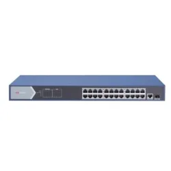 Hikvision ds-3e0526p-e switch di rete non gestito 24+1 porte rj-45 gigabit ethernet supporto poe blu