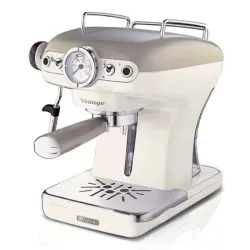 Ariete vintage 1389 macchina per caffe` espresso 900w 15 bar capacita` 0.9lt uso caffe` macinato con cappuccinatore colore bianco/beige