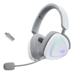Asus rog delta ii moonlight white cuffie con microfono wireless/bluetooth/usb pc/mac/playstation5/playstation4/nintendo switch/ipad/ios/android