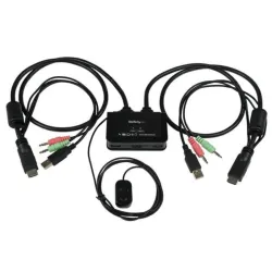 Startech.com switch kvm cavo hdmi usb 2 porte con audio e switch remoto - alimentazione usb