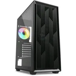 Sharkoon vk2 rgb case atx 2 x u3, tg, 3 x 120mm fan 1x 120mm argb fan pannello laterale e superiore in vetro temperato nero