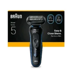 Braun 52-b1000s rasoio elettrico ricaricabile 3 lame flessibili 2 modalita` di rasatura nero