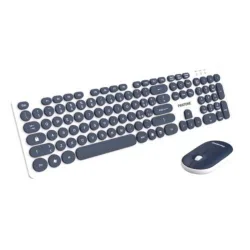 Pantone pt-mk004n kit tastiera full size wireless + mouse 2 tasti dongle usb per connessione bianco navy blu