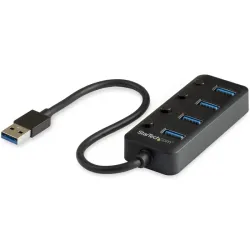 Startech.com hub usb 3.0 a 4 porte - 4x usb-a con swith on/off individuale