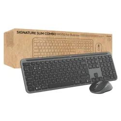 Logitech mk950 signature for business tastiera mouse incluso ufficio rf senza fili + bluetooth azerty francese grafite