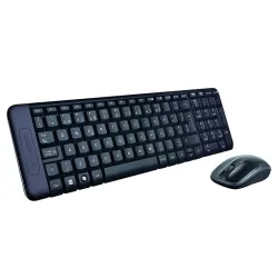 Logitech wireless combo mk220 tastiera mouse incluso ufficio usb spagnolo nero