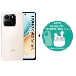 Honor 400 smart dual sim 6.77 octa core 256gb ram 8gb 4g lte italia gold bundle + auricolari bluetooth honor choice x7 lite + cover inclusi nella confezione