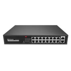 Atlantis land netpower g18poe16 non gestito fast ethernet 10-100 supporto power over ethernet nero