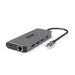 Hamlet pd200 docking station da usb-c a 3 xusb 3.0 1xrj45 lan 1xhdmi 1xusb-c alimentazione power delivery 87 watt grey