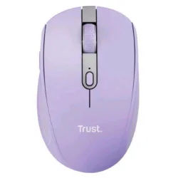 Trust ozaa compact mouse ottico wireless ricaricabile silenzioso con doppia connessione bluetooth t + rf 2,4ghz collegabile fino a 3 dispositivi 6 pulsanti 3.200 dpi viola