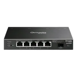 Switch 6p gigabit tp-link sg2206mp con 5p gigabit rj45 (di cui 4p poe+) + 1p sfp,802.3at/af- alim.63w poe-garanzia a vita