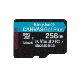 Kingston Technology 256 GB microSDXC Canvas Go Plus Gen4 200R A2 U3 Confezione singola senza ADP
