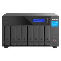 Qnap tvs-h874 nas chassis tower intel i5-12400 2.5ghz ram 32gb-8 bay hdd/ssd 2.5/3.5-lan 10/100/1000/2500 mbps-colore nero