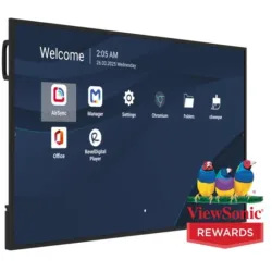 Viewsonic mon 86ds uhd mm dvi hdmi vesa 4k 500nit 8gb 32gb andr 14 24/7 pd65w
