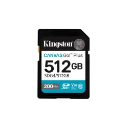 Kingston technology canvas go! plus 512gb sdxc canvas go plus gen4 200mb/s c10 uhs-i u3 v30