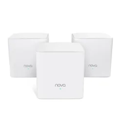 Tenda nova mw5g wi-fi mesh ac1200 dual band con copertura fino a 300 m2 2 porte gigabit ethernet roaming wireless confezione da 3 bianco