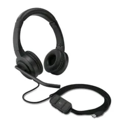 Kensington h1000 cuffia on-eear usb-c con audio hd microfono con cancellazione del rumore luci led e driver da 40 mm con modalitÀ plug & play universale black