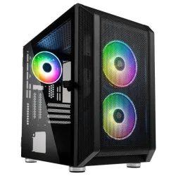 Kolink citadel mesh case rgb micro-atx per pc-gaming con pannello laterale in vetro temperato
