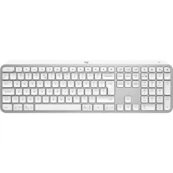 Logitech mx keys s tastiera rf senza fili + bluetooth qwerty us international alluminio, bianco