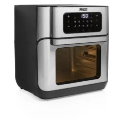 Princess 182065 friggitrice ad aria capacita` 10 litri potenza 1500 watt pannello di controllo digitale 3 ripiani scocca in acciaio inox